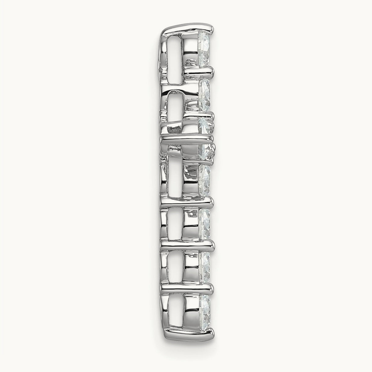 Cross Chain Slide Pendant, 2.00 ct tw Lab-Grown Diamond — 14K White Gold