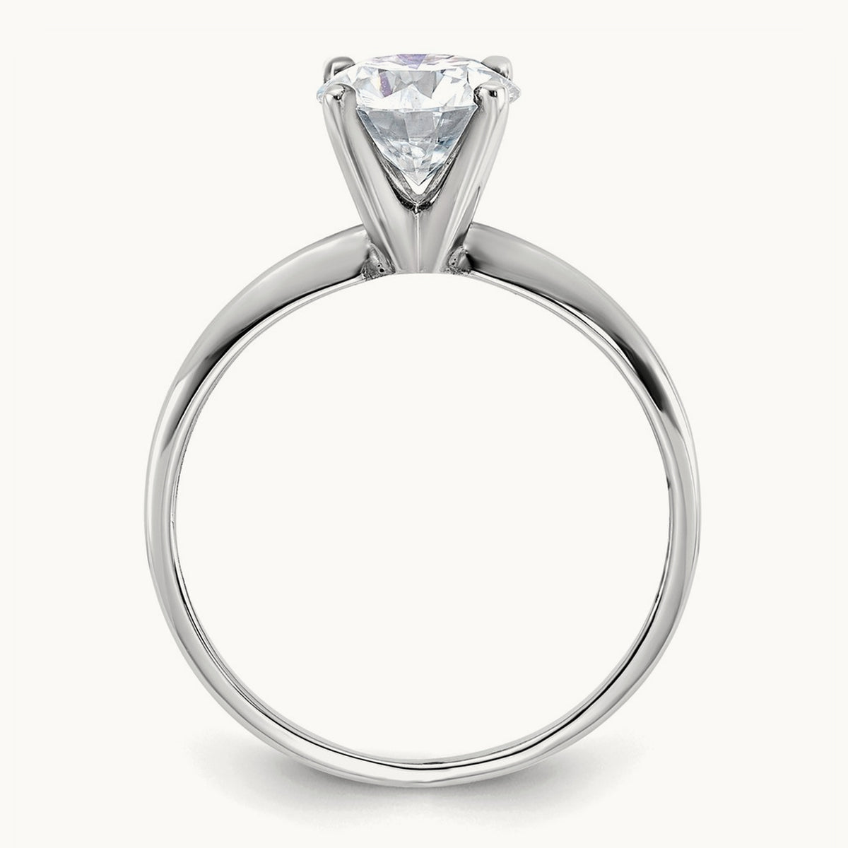 Round Solitaire Engagement Ring, 1.75 ct tw Lab-Grown Diamond — 14K White Gold