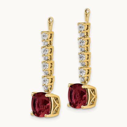 Created Ruby Earring Jackets, 0.50 ct tw Lab-Grown Diamond