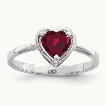 Heart Created Ruby ring — photo set