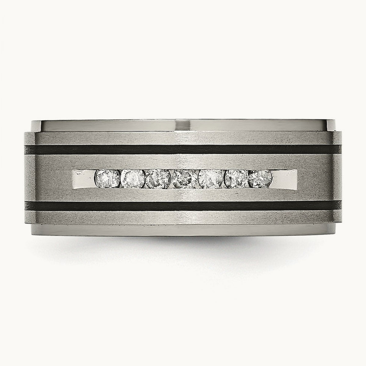 Polished/Brushed Enameled 1/4 CTW Diamond Band — photo set