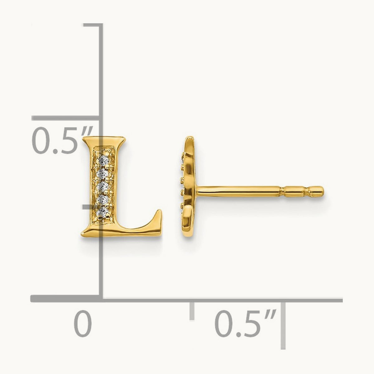 Diamond Earrings — 14K Yellow Gold, 8mm, L