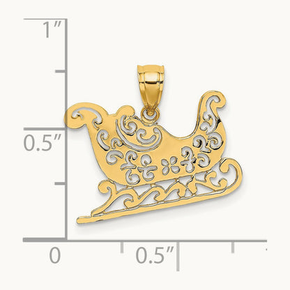 Polished Sleigh Charm, 14K