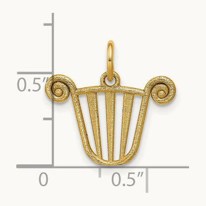 Polished Lyre Pendant, 14K