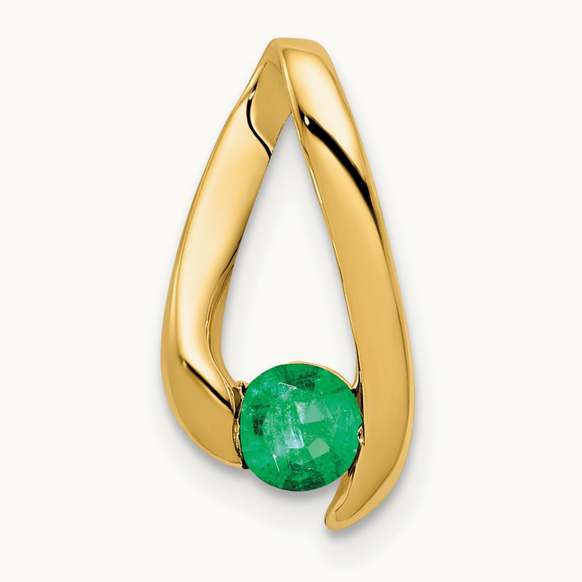 Emerald Pendant — 14K Yellow Gold