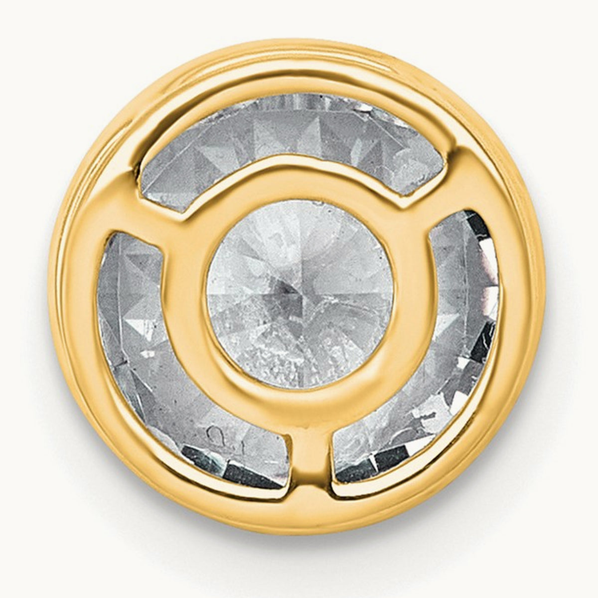 Round Bezel Set Chain Slide Pendant, 0.25-3.00 ct tw Lab-Grown Diamond — 2 1/2 ct, 14K Yellow Gold