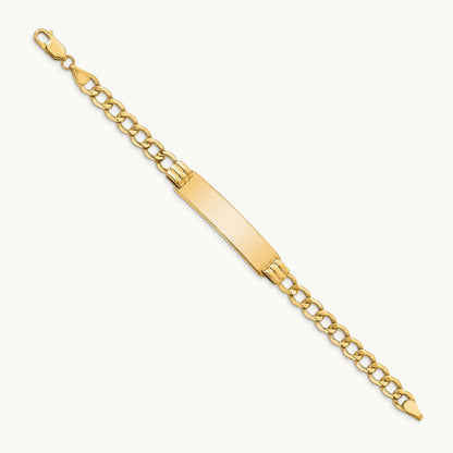 Semi-Solid Curb Link ID Bracelet — 5.9mm