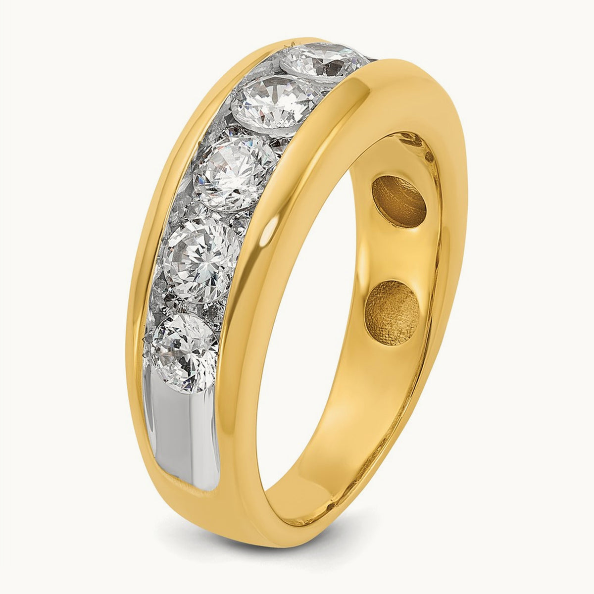 IBGoodman Men's Polished 1.5ctw Diamond Ring, 14K with White Rhodium