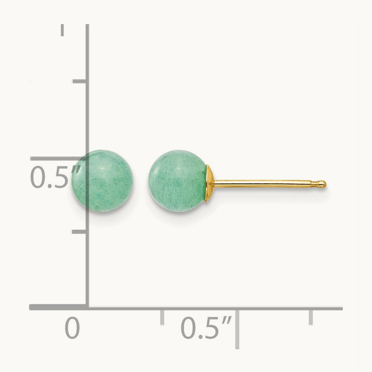 Madi K Green Natural Stone Post Earrings, 5mm, 14K