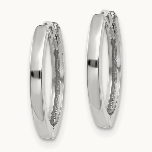 Round Hinged Earrings, 14K White Gold