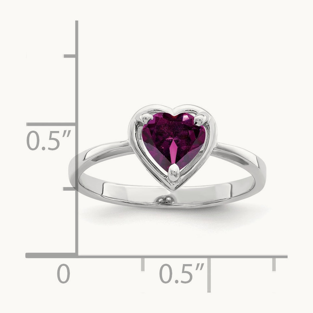 Heart Rhodolite Garnet ring — photo set