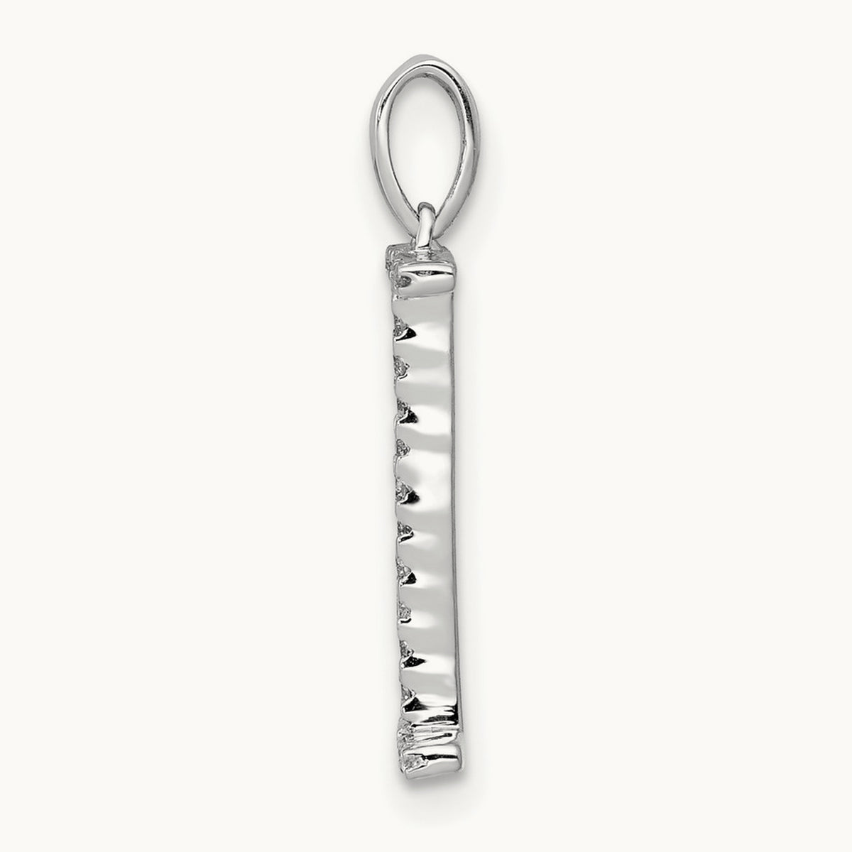 Diamond Letter I Initial Pendant, 14K White Gold