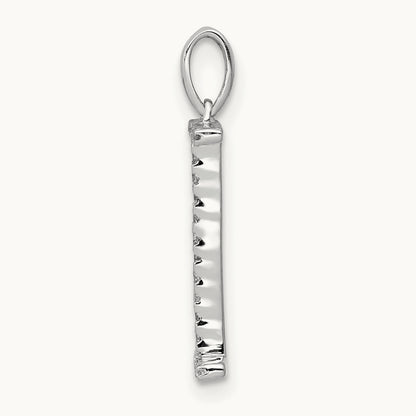 Diamond Letter I Initial Pendant, 14K White Gold