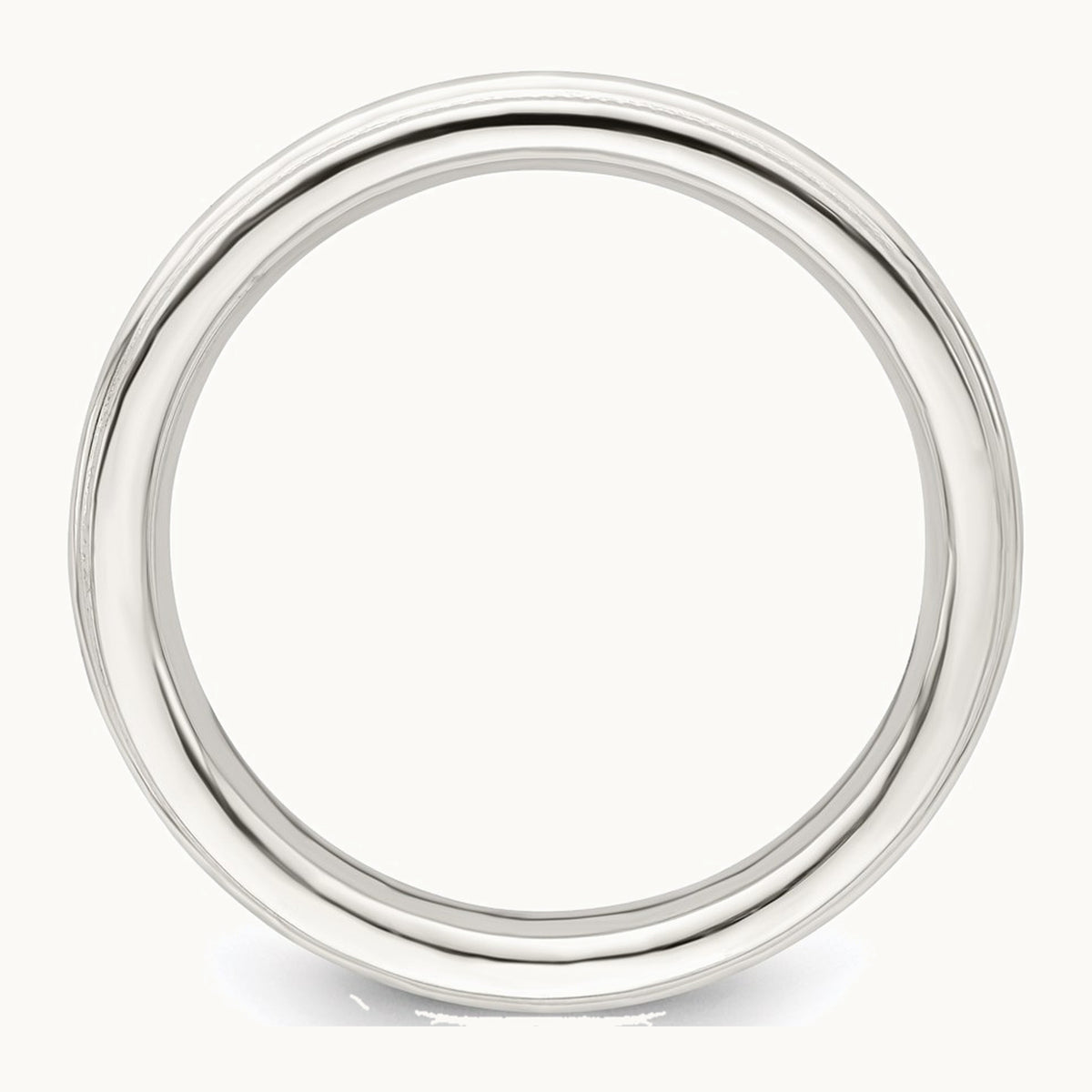 Sterling Silver 3mm Comfort Fit Half Round Milgrain Band