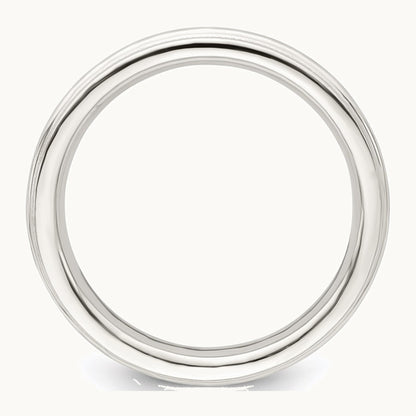 Sterling Silver 3mm Comfort Fit Half Round Milgrain Band
