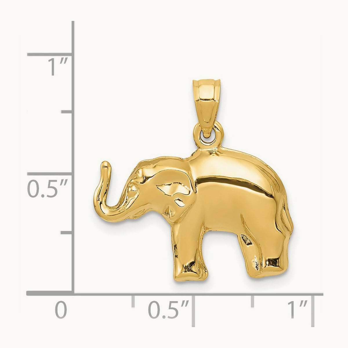 Elephant Pendant, 14K