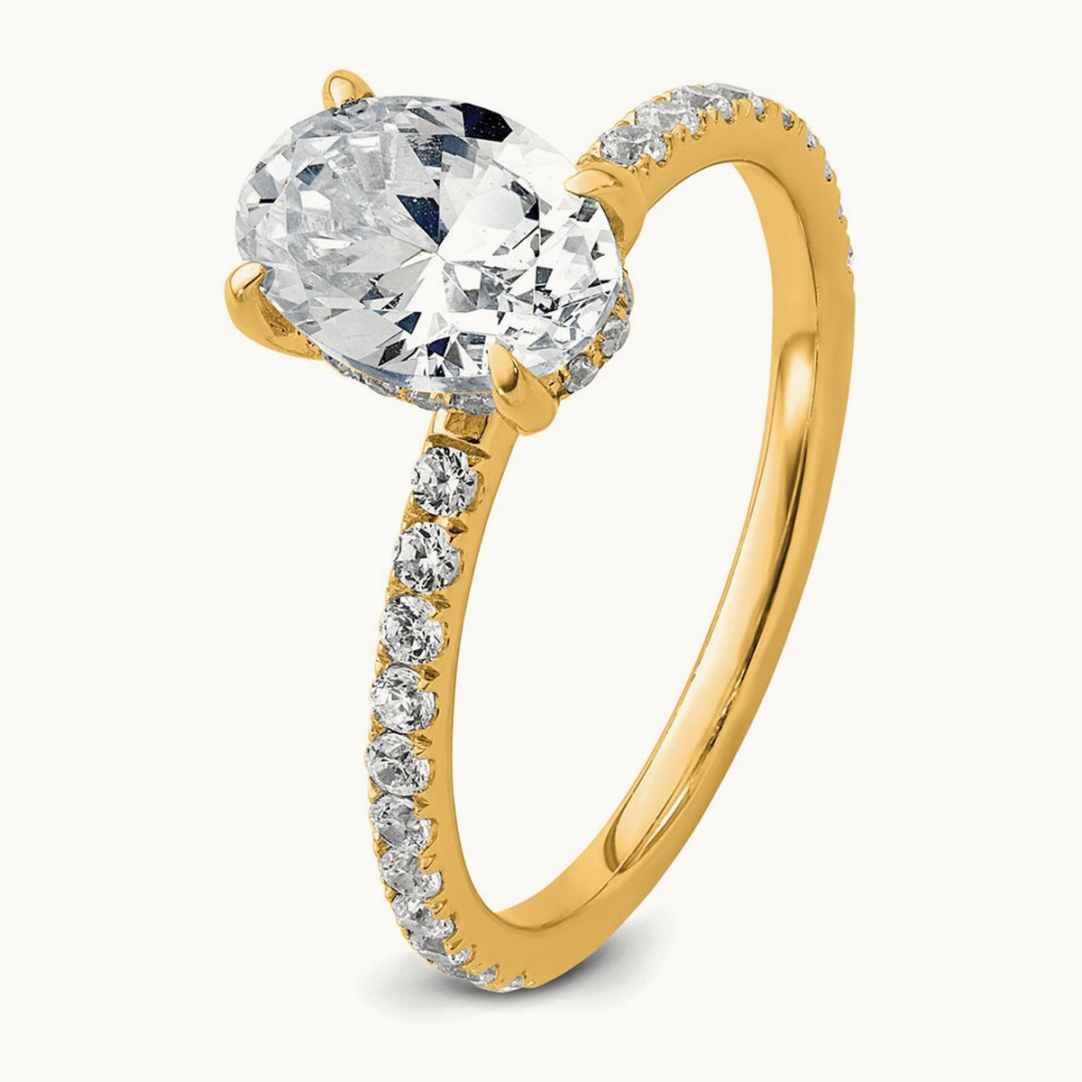 Oval Solitaire Engagement Ring, 1.25-4.50 ct tw Lab-Grown Diamond — 14K Yellow Gold, 7 (2)