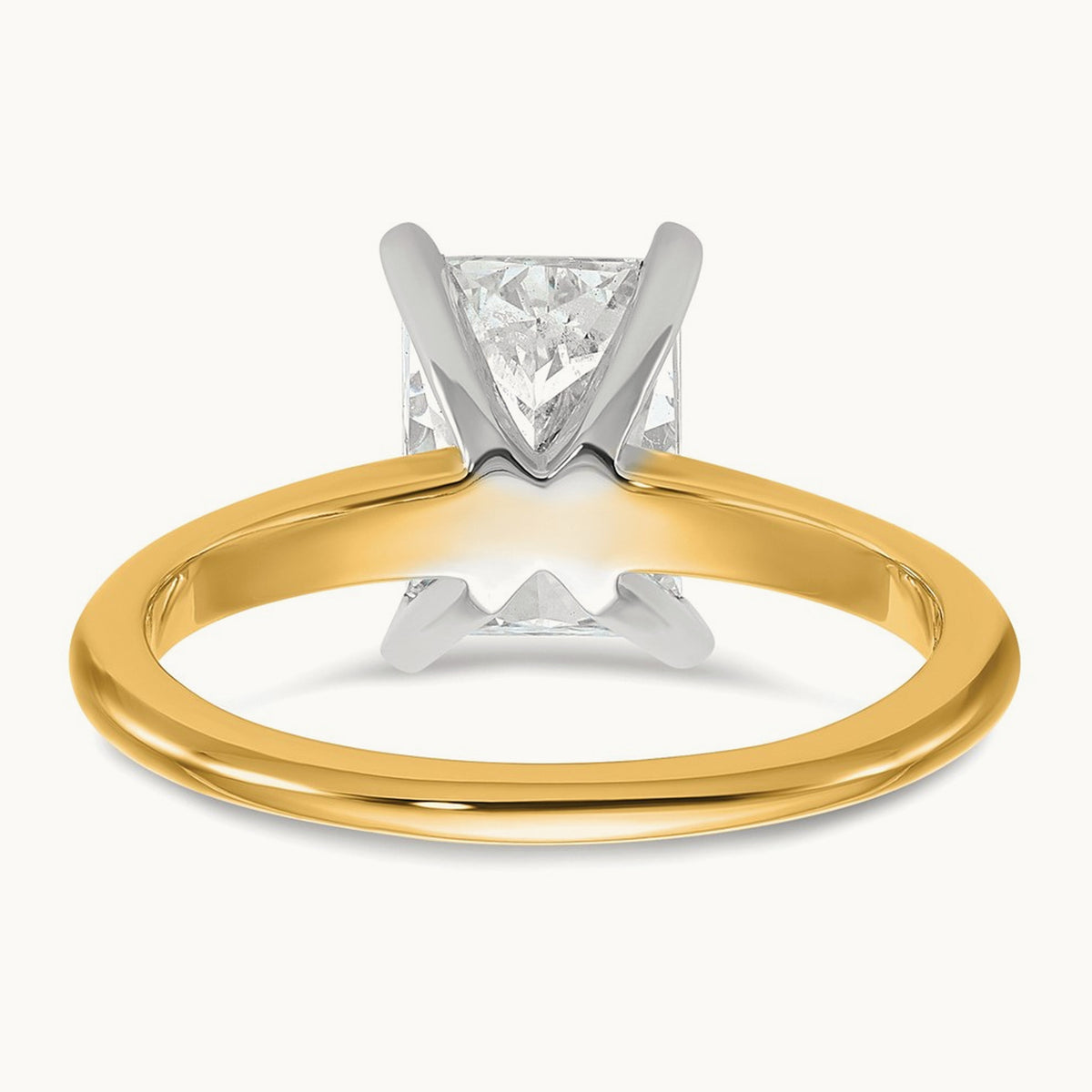 Radiant Solitaire Engagement Ring, 0.50-5.00 ct tw Lab-Grown Diamond — 2 ct, 14K Two-Tone