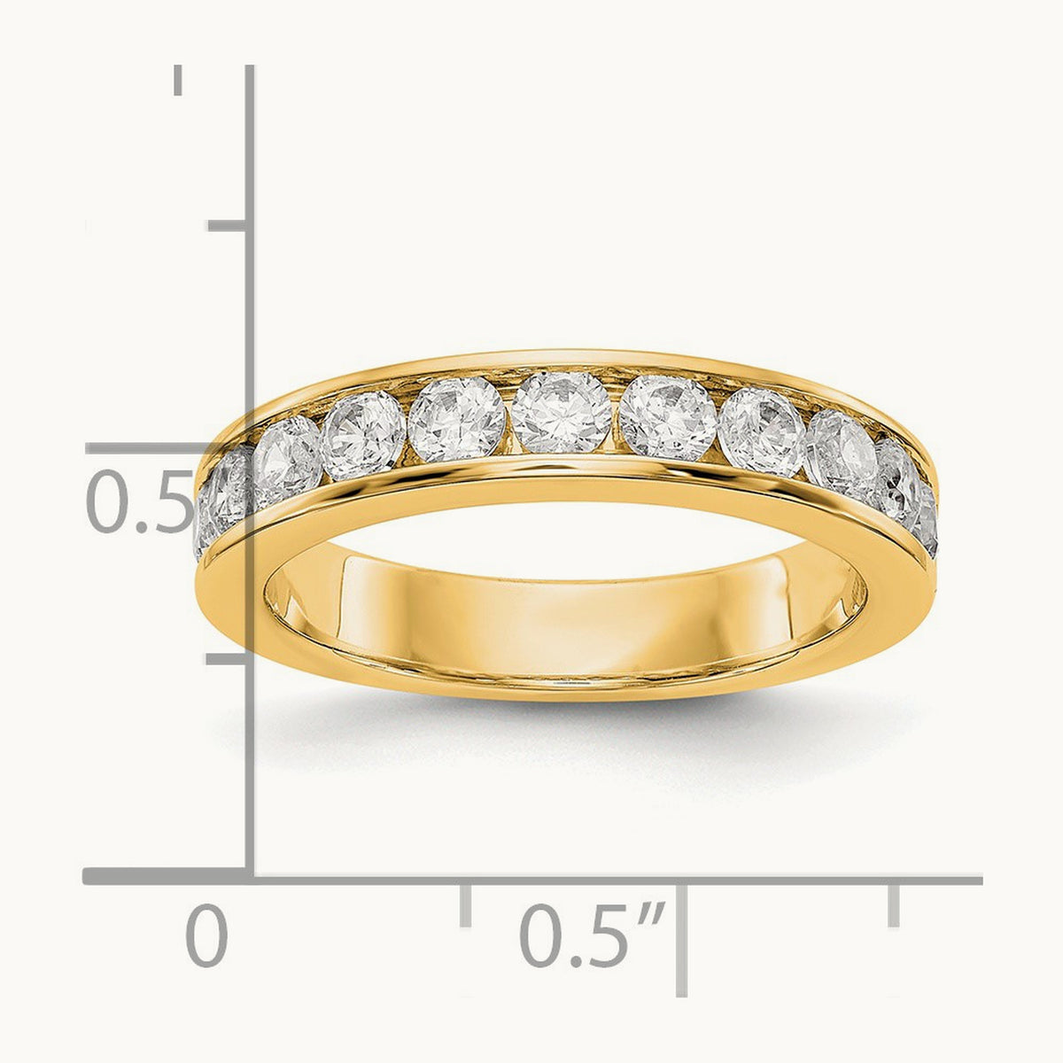 Setting: 11- Stone Closed Channel Band Mounting, 2.9mm — 14K Yellow Gold