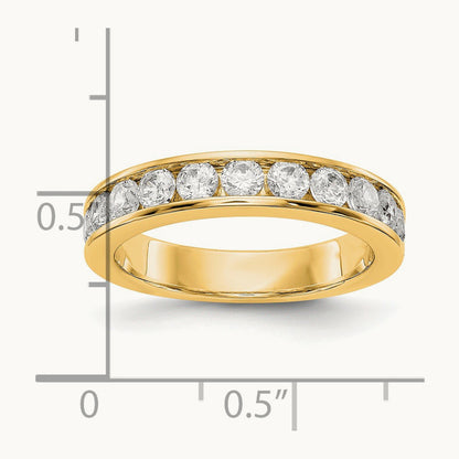 Setting: 11- Stone Closed Channel Band Mounting, 2.9mm — 14K Yellow Gold