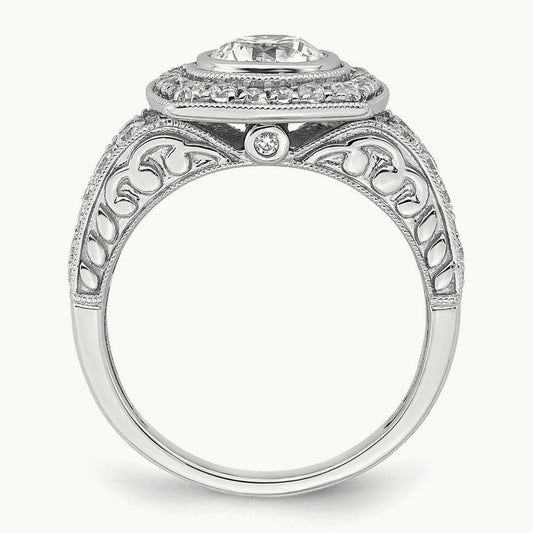 Halo Rnd Bezel Semi-Mount Ring, 1.00 ct tw
