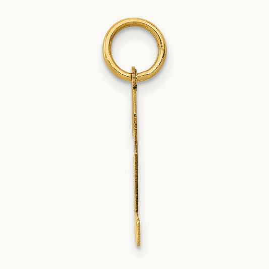 Medium Polished Number 2 Charm — 14K Yellow Gold