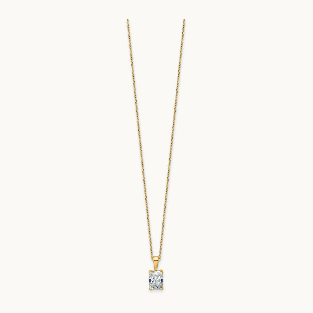 Radiant Pendant Necklace, 0.50-2.00 ct tw Lab-Grown Diamond — 1 1/2 ct, 14K Yellow Gold