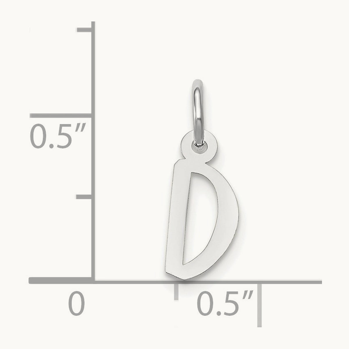 Small Slanted Block Initial Charm — 14K White Gold, D
