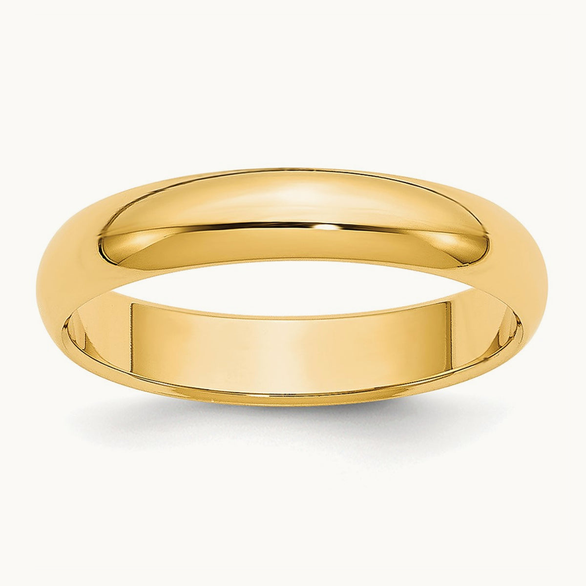 Lightweight Half Round Band, 3.5mm, 10K Yellow Gold