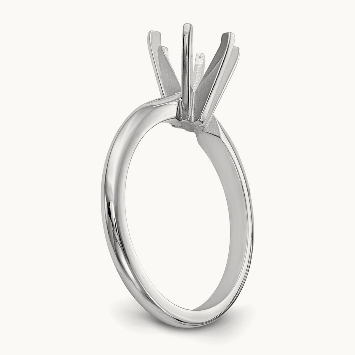 1.5ct. Lightweight Knife Edge 6-Prong Ring Mounting, 14K White Gold