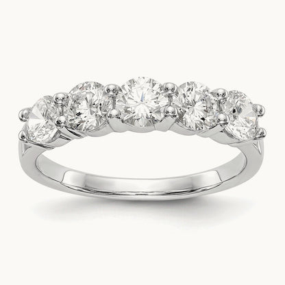 5-Stone Diamond Band, 14K White Gold