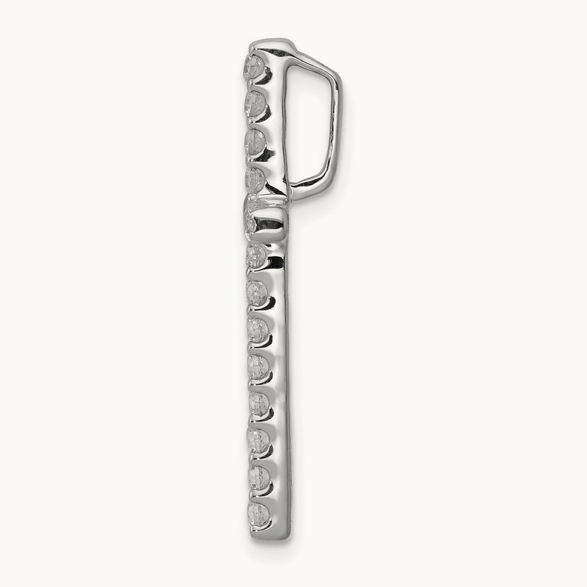 Cross Chain Slide Pendant, 0.50 ct tw Lab-Grown Diamond — 14K White Gold