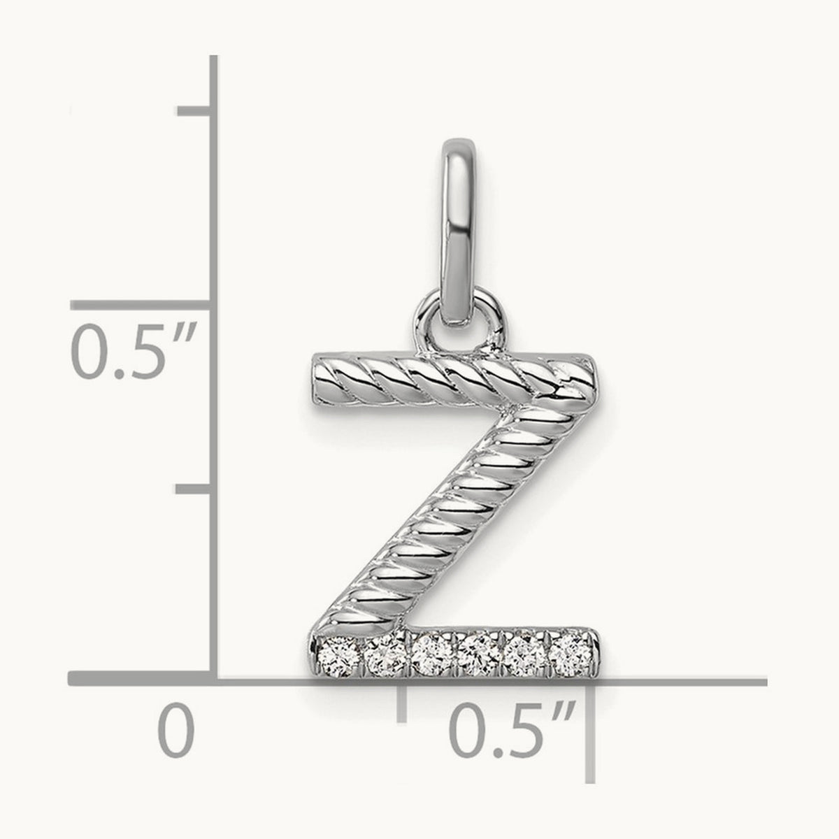 Twisted Diamond Charm — 14K White Gold, Z