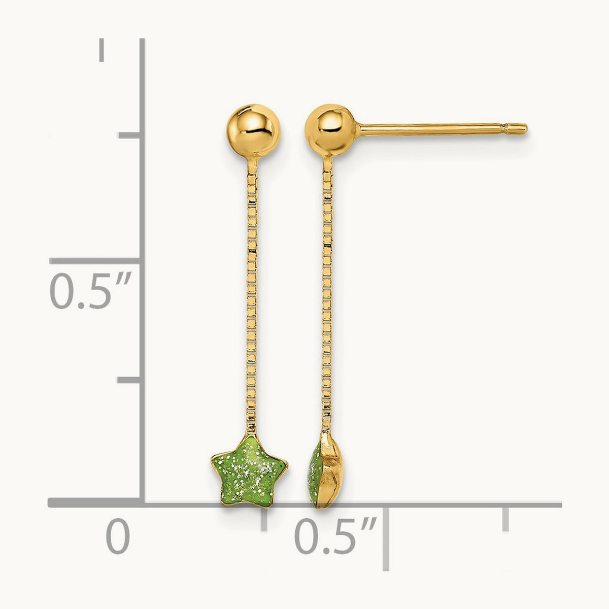 Madi K Enameled Star Chain Dangle Post Earrings, 14K