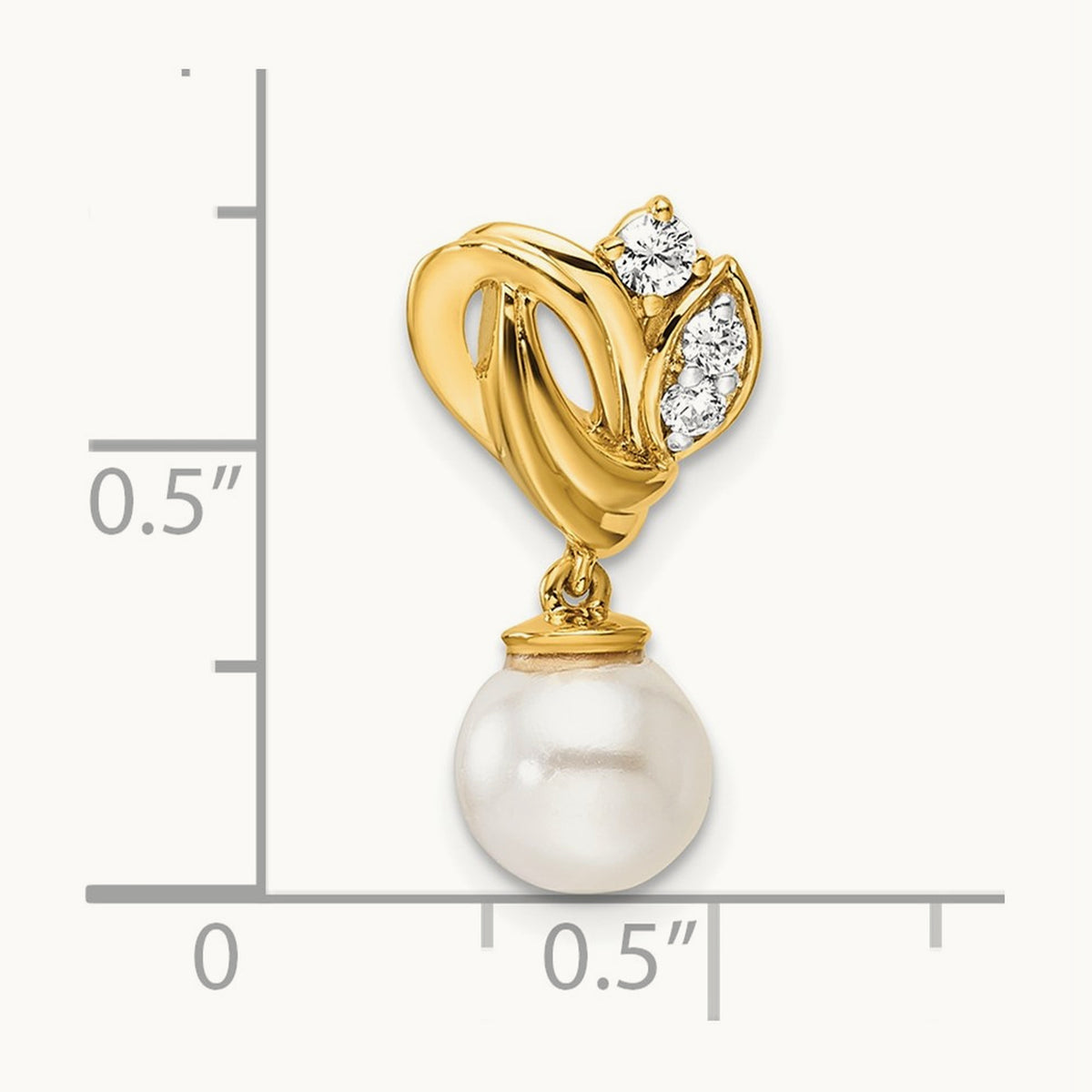Polished Diamond and Pearl Chain Slide — photo set