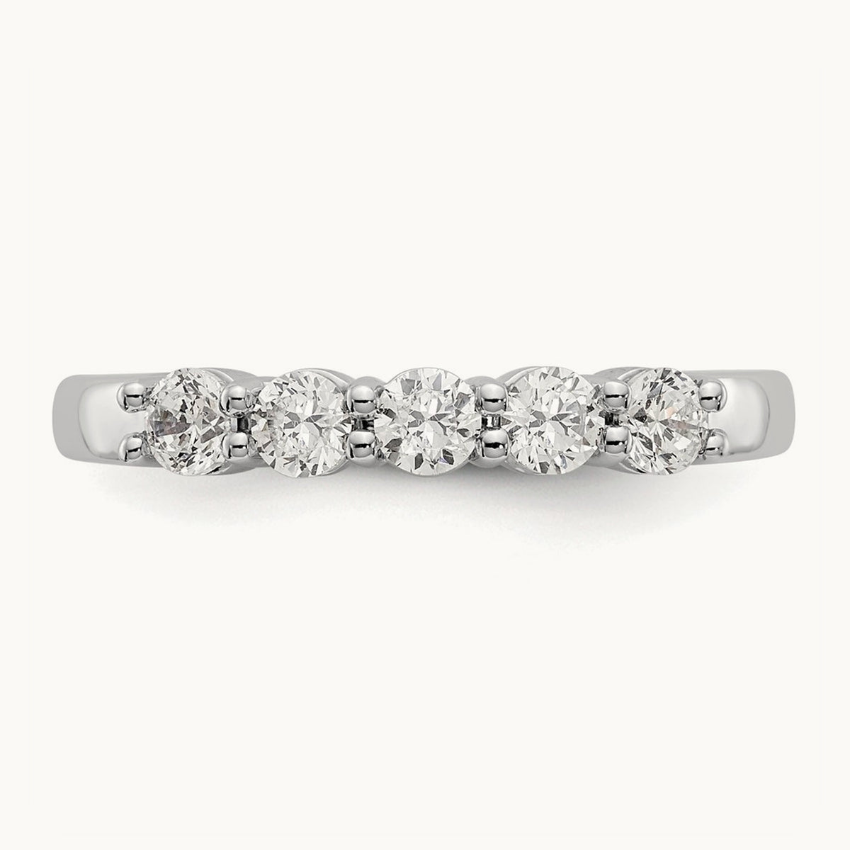 5-Stone Diamond Band, 14K White Gold
