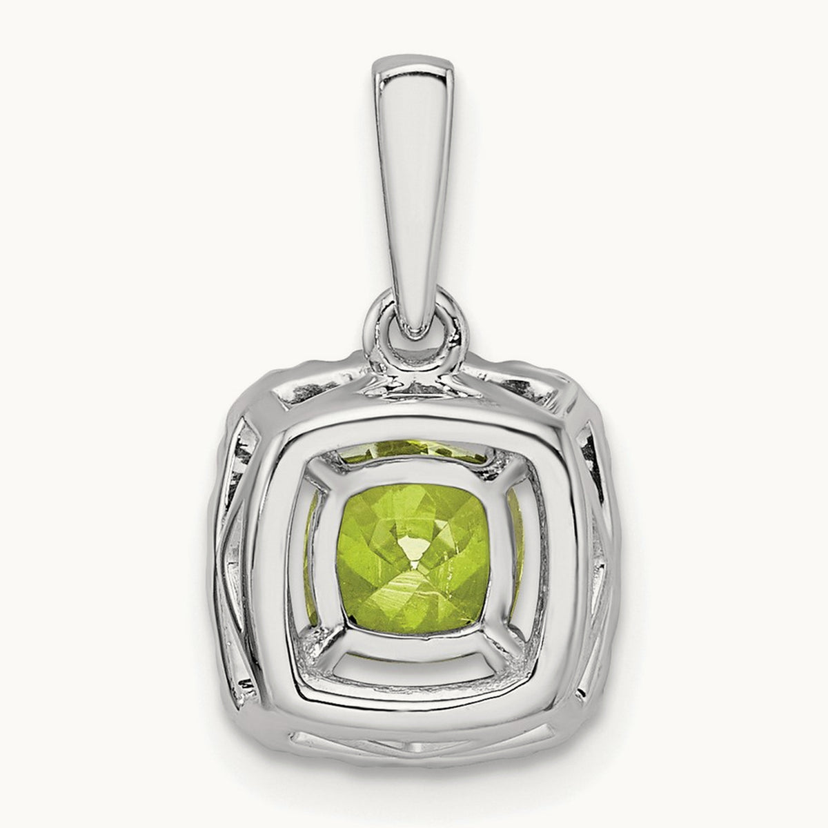 Aug Birthstone Peridot Halo Pendant, 0.25 ct tw Lab-Grown Diamond