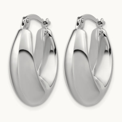 Polished Hoop Earrings, 24mm, 9.75mm wide — Leslie's in 14K White Gold