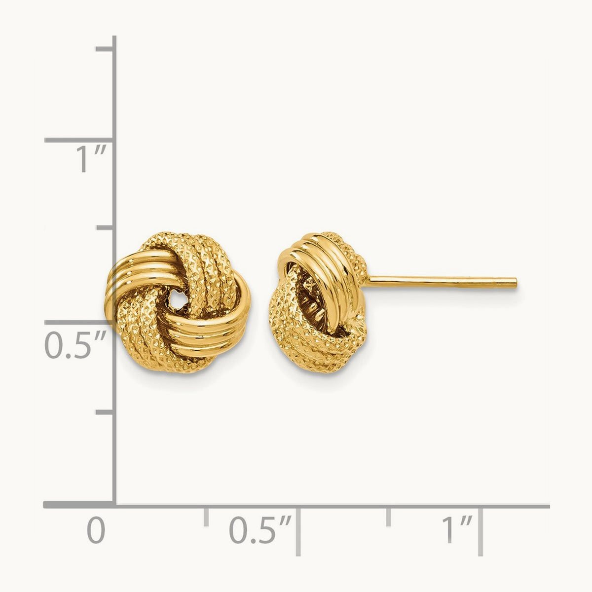 Polished Textured Love Knot Earrings, 14K — Leslie's