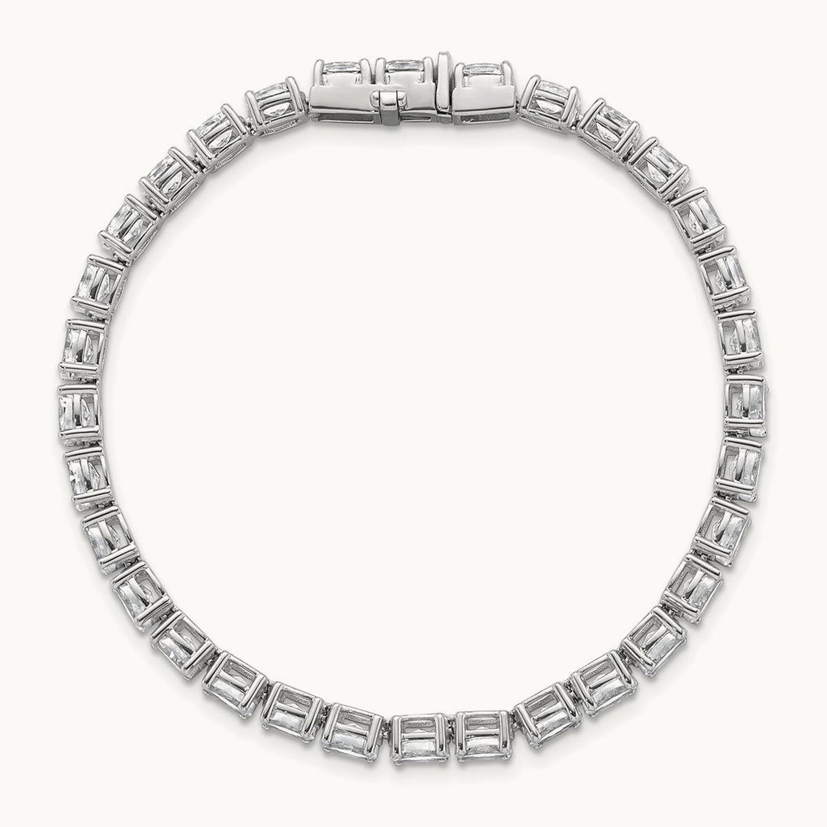 Oval Tennis Bracelet, 9.75 ct tw Lab-Grown Diamond — 14K White Gold