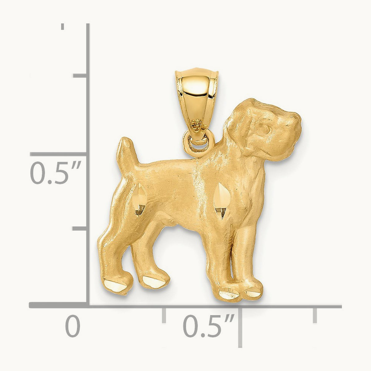 Diamond-cut Boxer Pendant, 14K