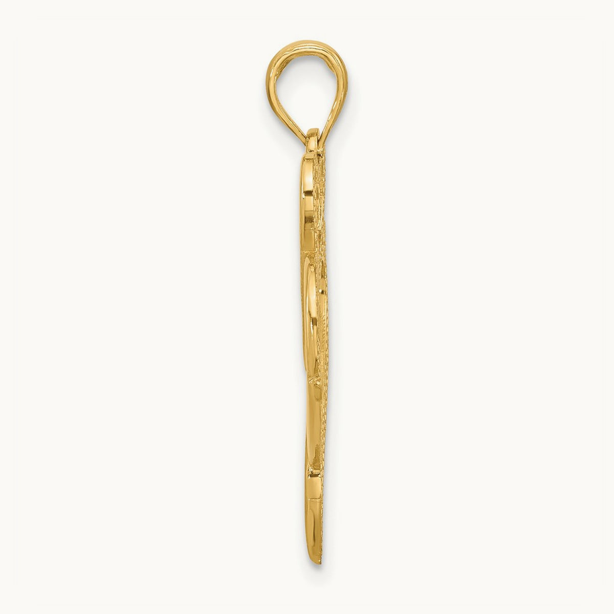 Polished Fancy Two Heart Charm, 14K