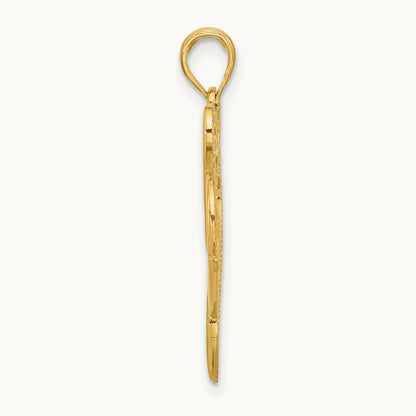 Polished Fancy Two Heart Charm, 14K
