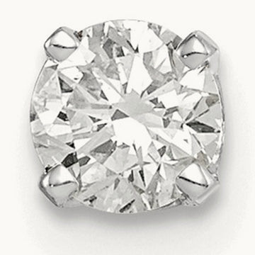 AA Quality Complete Diamond Stud Earring, 14K White Gold
