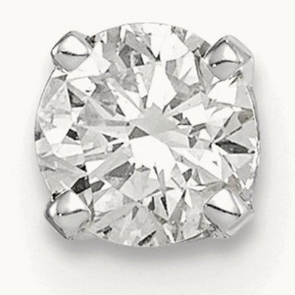 AA Quality Complete Diamond Stud Earring, 14K White Gold