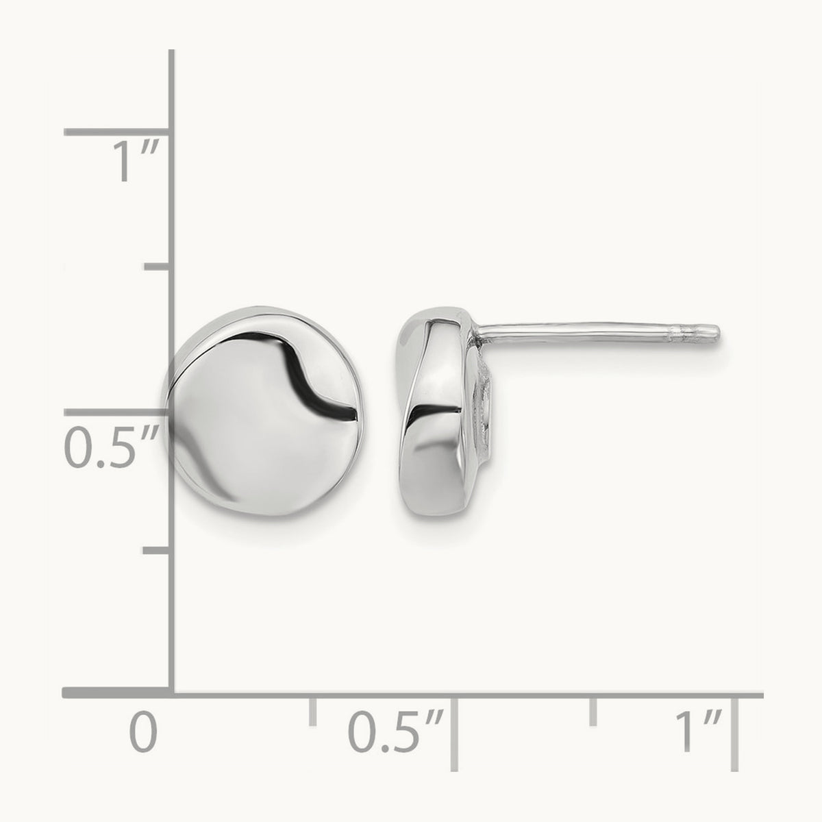 Polished Post Earrings — Leslie's — 14K White Gold