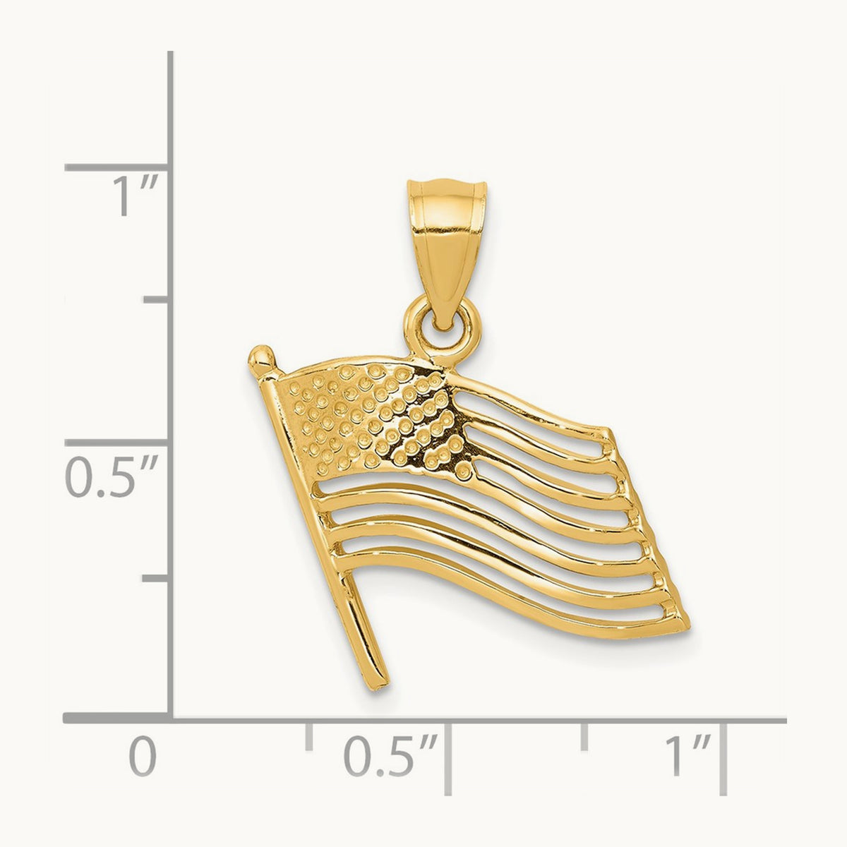 American Flag Pendant, 14K