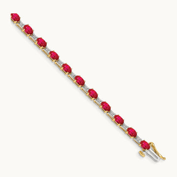 Diamond and Ruby Bracelet — 14K Yellow Gold
