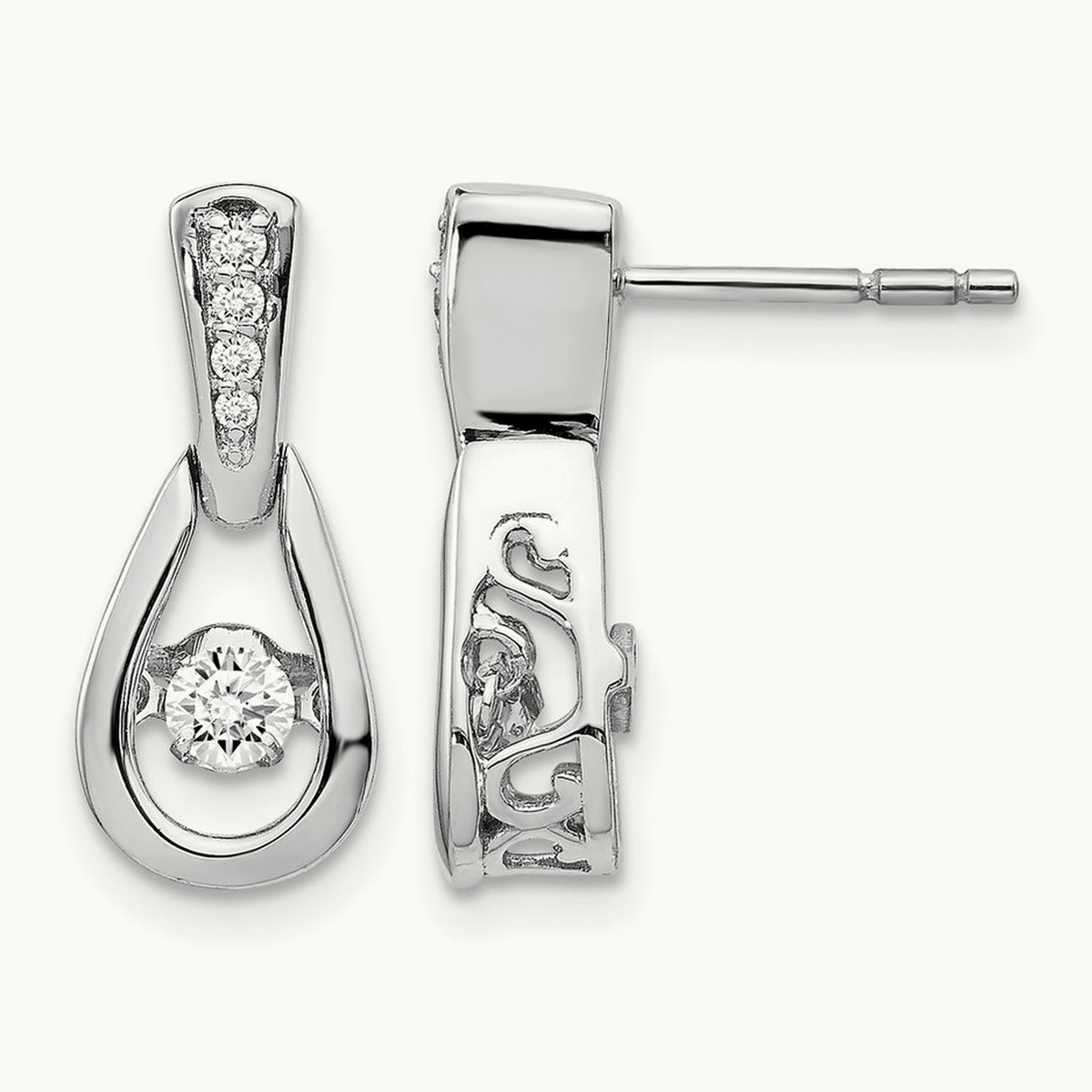 Vibrant Diamond Earrings, 14K White Gold
