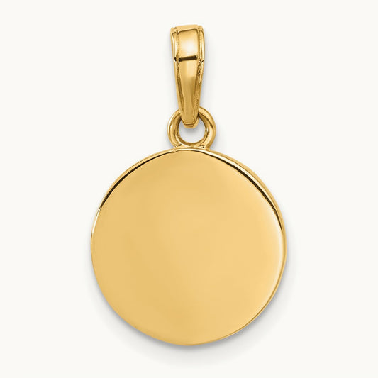 Polished with Pink Enamel and Clear Epoxy Resin It's A Girl Pendant, 14K